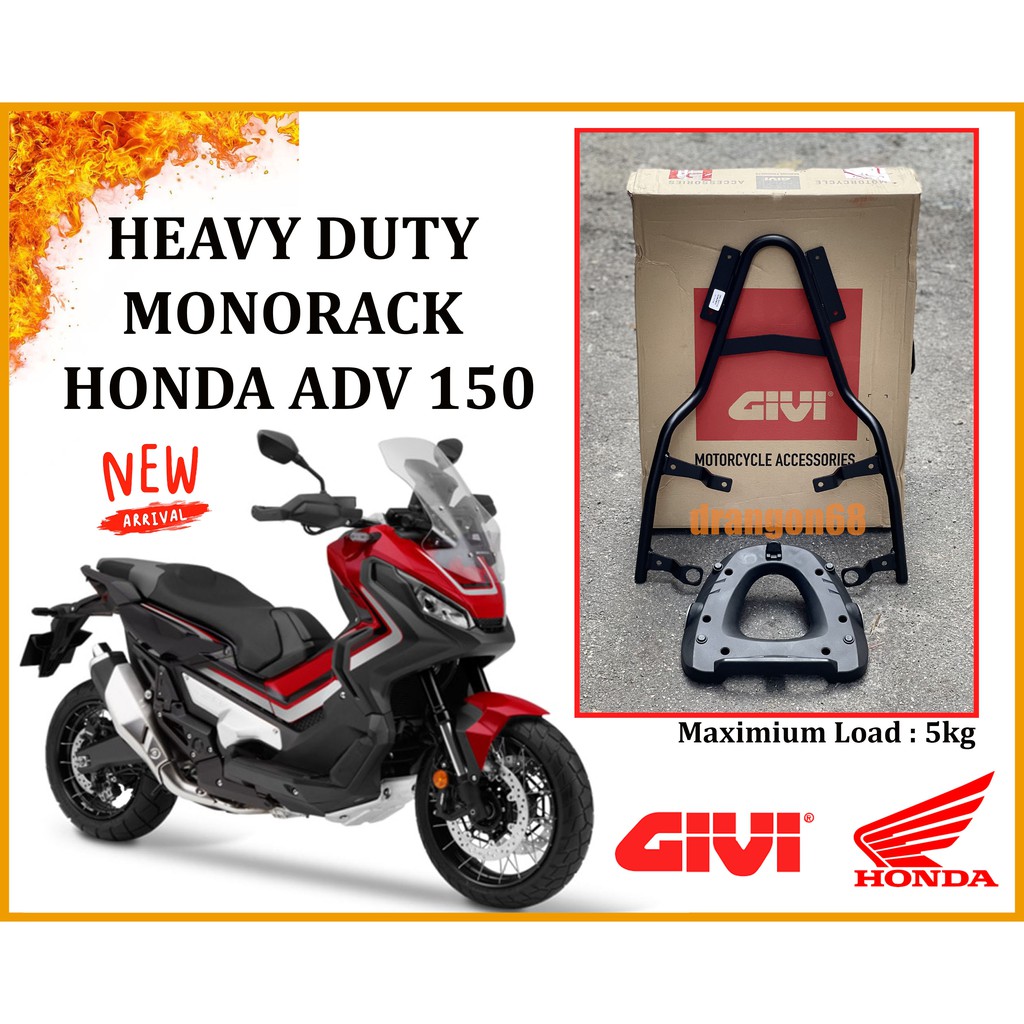 ORIGINAL GIVI HONDA ADV150 SRV - ADV150 MONORACK HEAVY DUTY CARRIER |  Shopee Malaysia