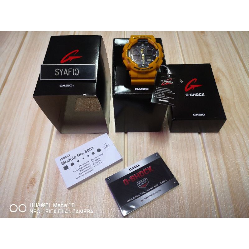 ORIGINAL G-Shock GA100A-9ADR Bumblebee GA100 GA100A GA100A9A  Shopee Malaysia