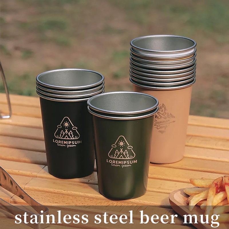 Outdoor Camping 304 Stainless Steel Coffee Mugs Outdoor Party Beer Mugs