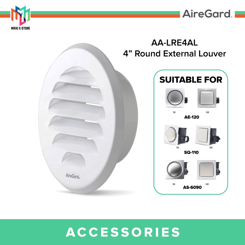 AireGard AALRE4AL Aluminium Round Louver 4" / 4 Inches for Ventilation