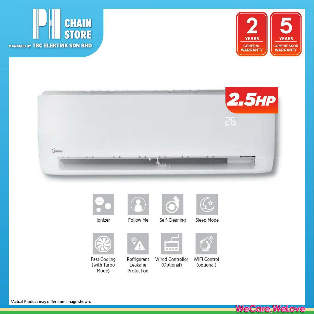 Midea Msk4 24crn1 25hp R410a Air Conditioner With Ionizer Courier Service Shopee Malaysia 0455