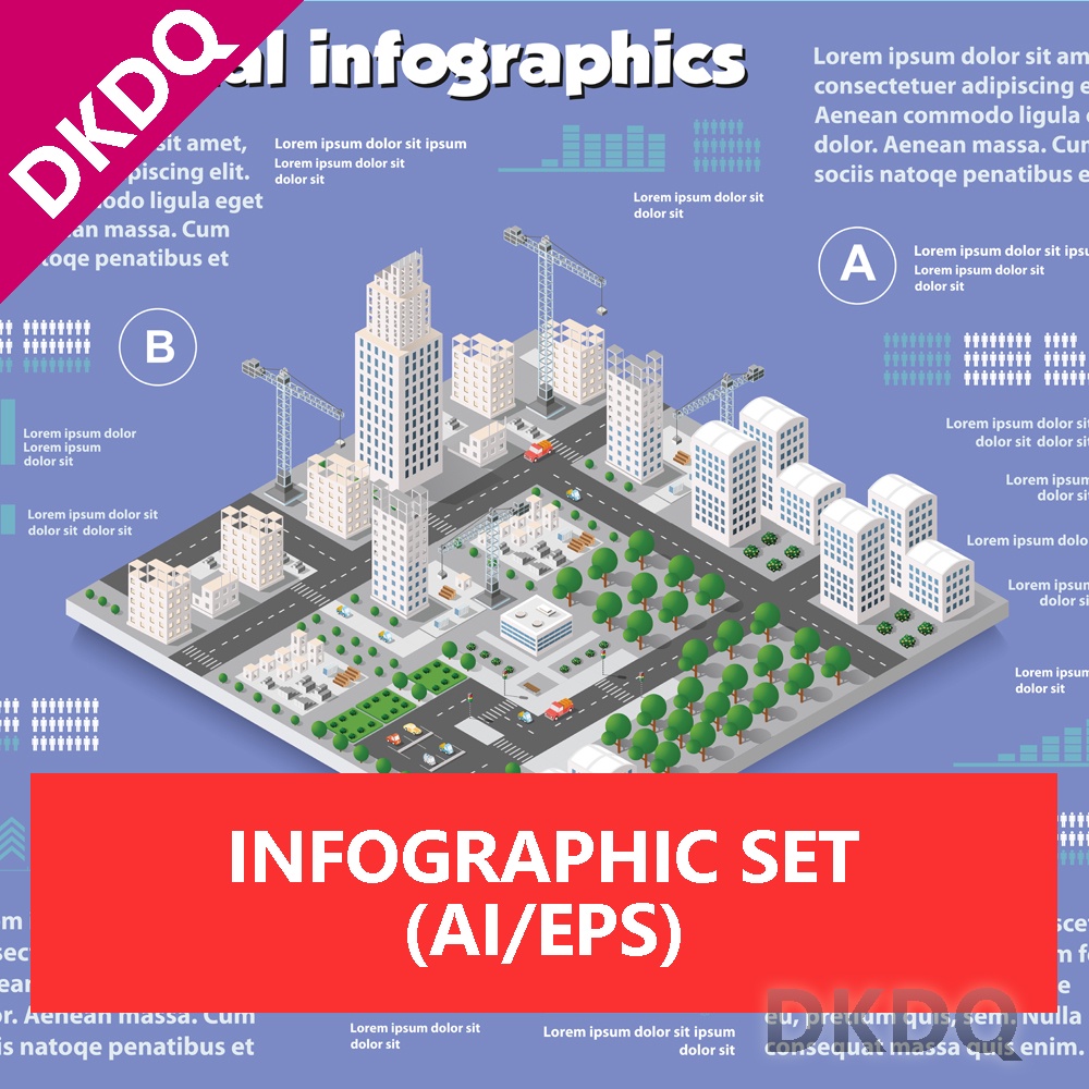 👾 Isometric Infographic Set ATHENA0070 Infographics Editable Business ...