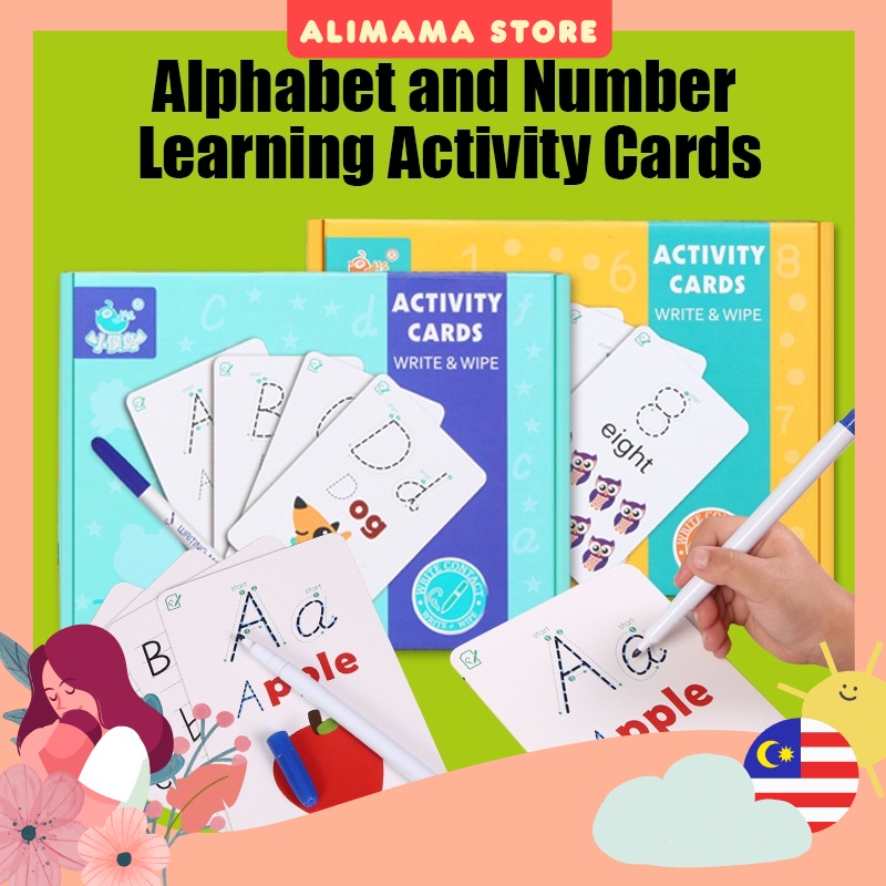 30Pcs Children Kids Alphabet and Math Calculation Learning Cards Smart ...