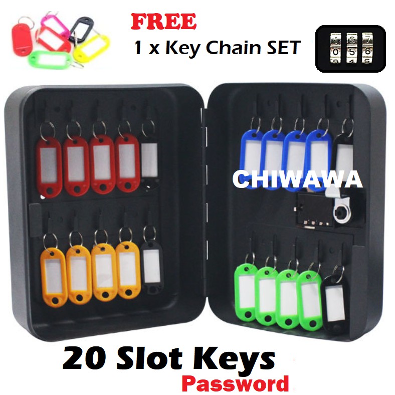 20 Keys Metal Wall Mount Key Box With 4 Digit Safe Password Security ...