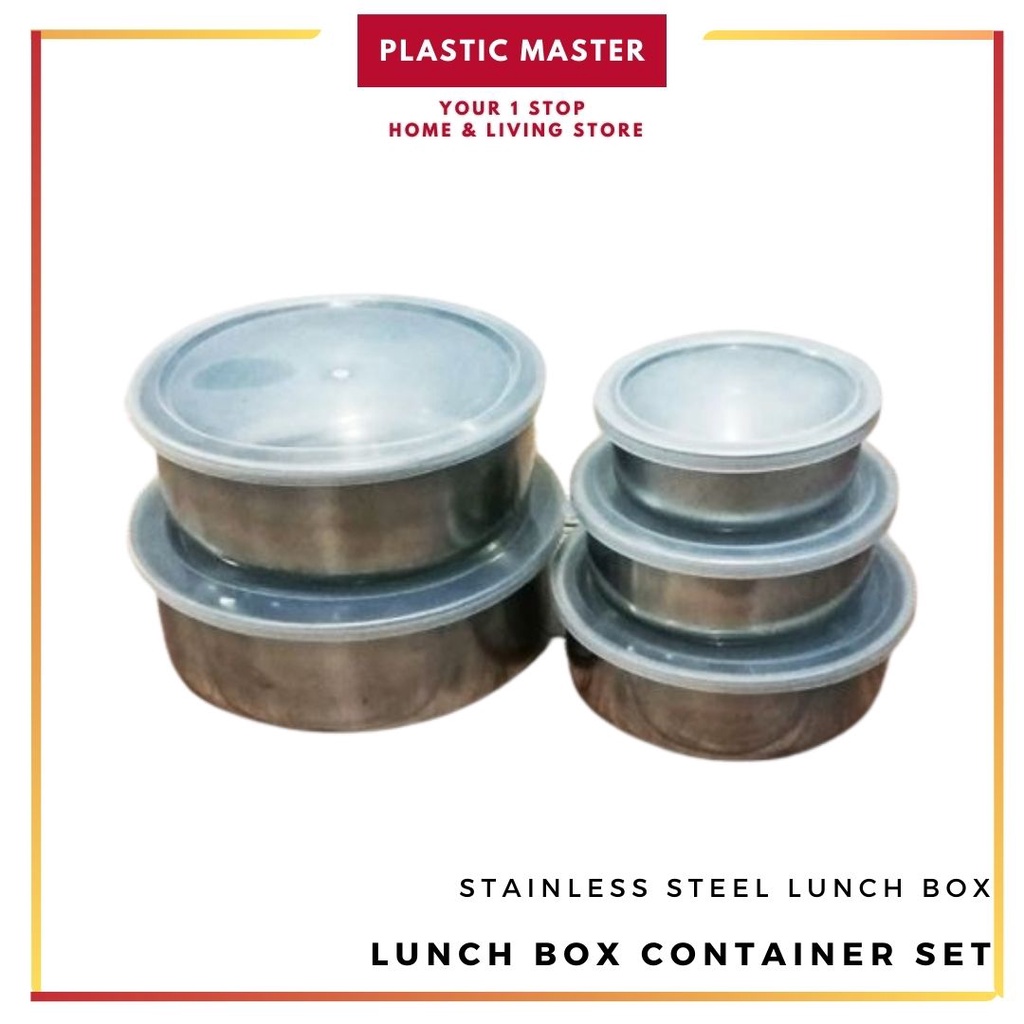 Stainless Steel Lunch Box Set (5PCS) with Cover Stainless Steel Lunch