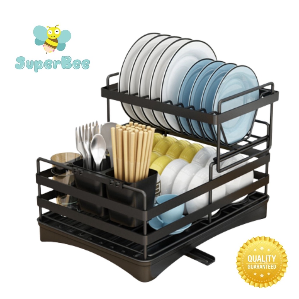 Smart Dish Shelf, Dish Rack With Drain Hose For Multi-Purpose Dishes ...