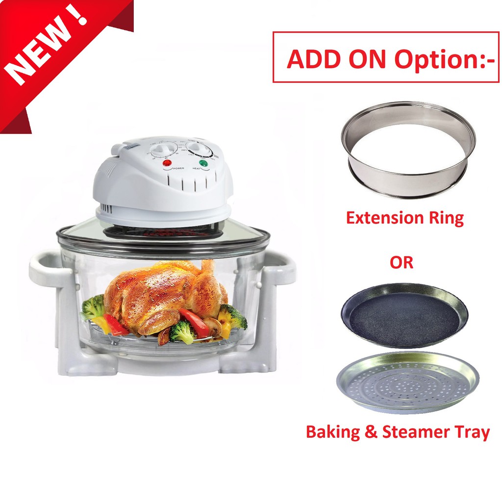 Flavorwave 12L Halogen Turbo Convection Oven W/ Glass Bowl (1 YEAR