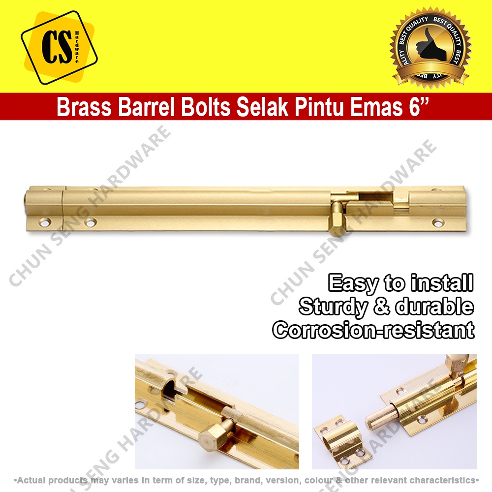 Brass Bolt Barrel Bolt Latch Slug Locking Security Safety House Room ...