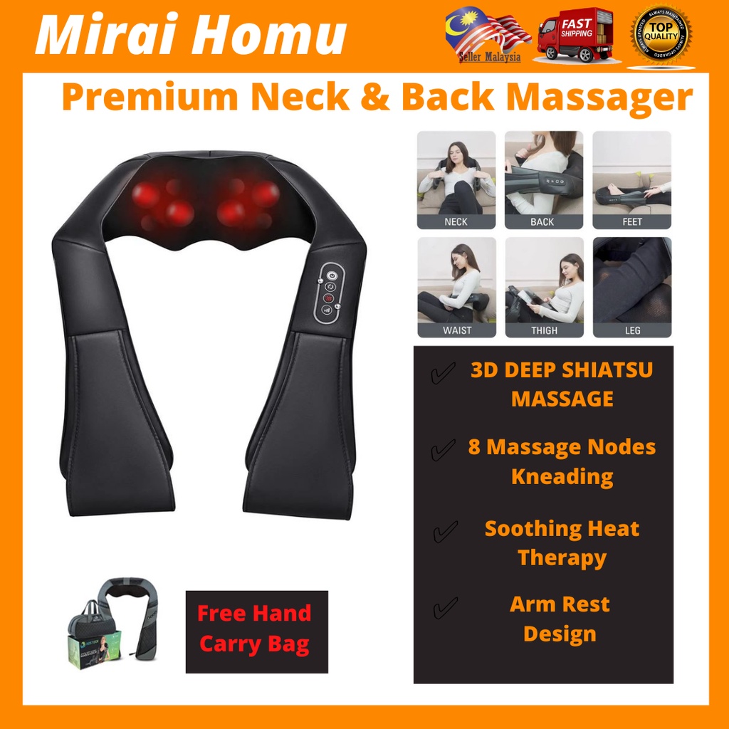 Shiatsu Neck and Back Massager with Soothing Heat Electric Deep
