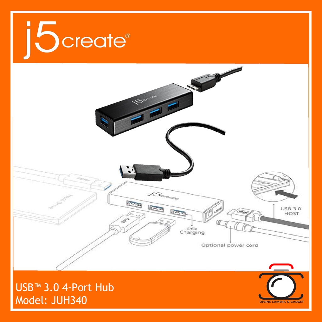 JUH340 USB™ 3.0 4-Port Mini Hub – j5create