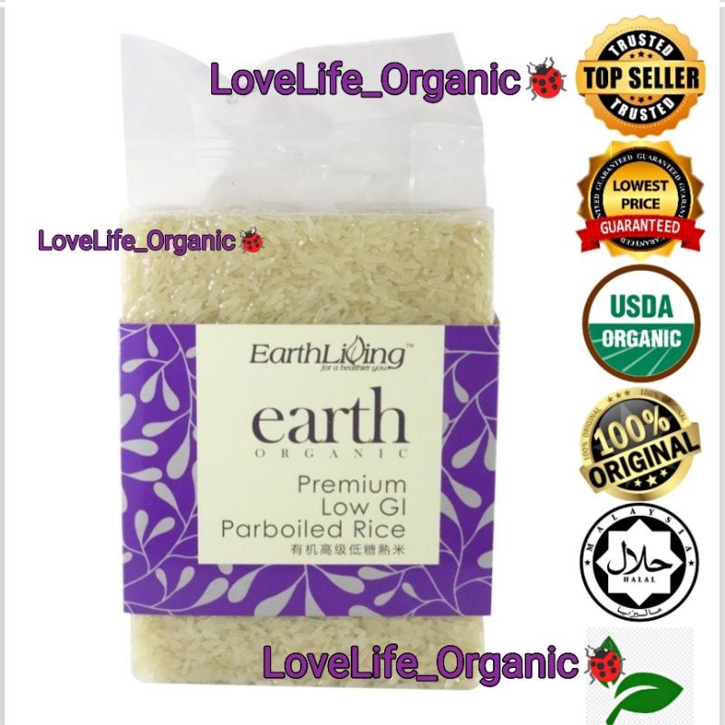 EARTH LIVING ORGANIC PREMIUM LOW GI PARBOILED RICE 900g EXP:5/2026 ...