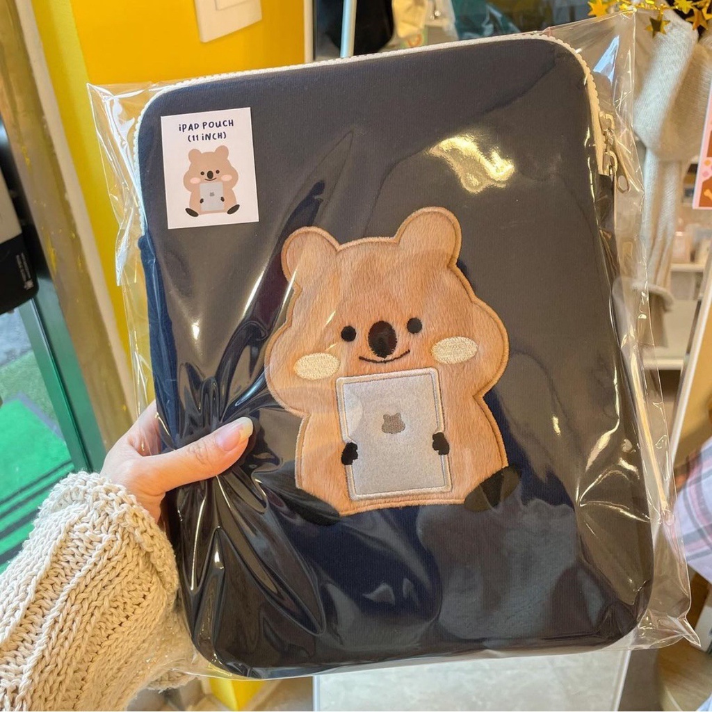 South Korea Ipad Pro tablet storage bag 11/12.9 inch glasses bear/13/15