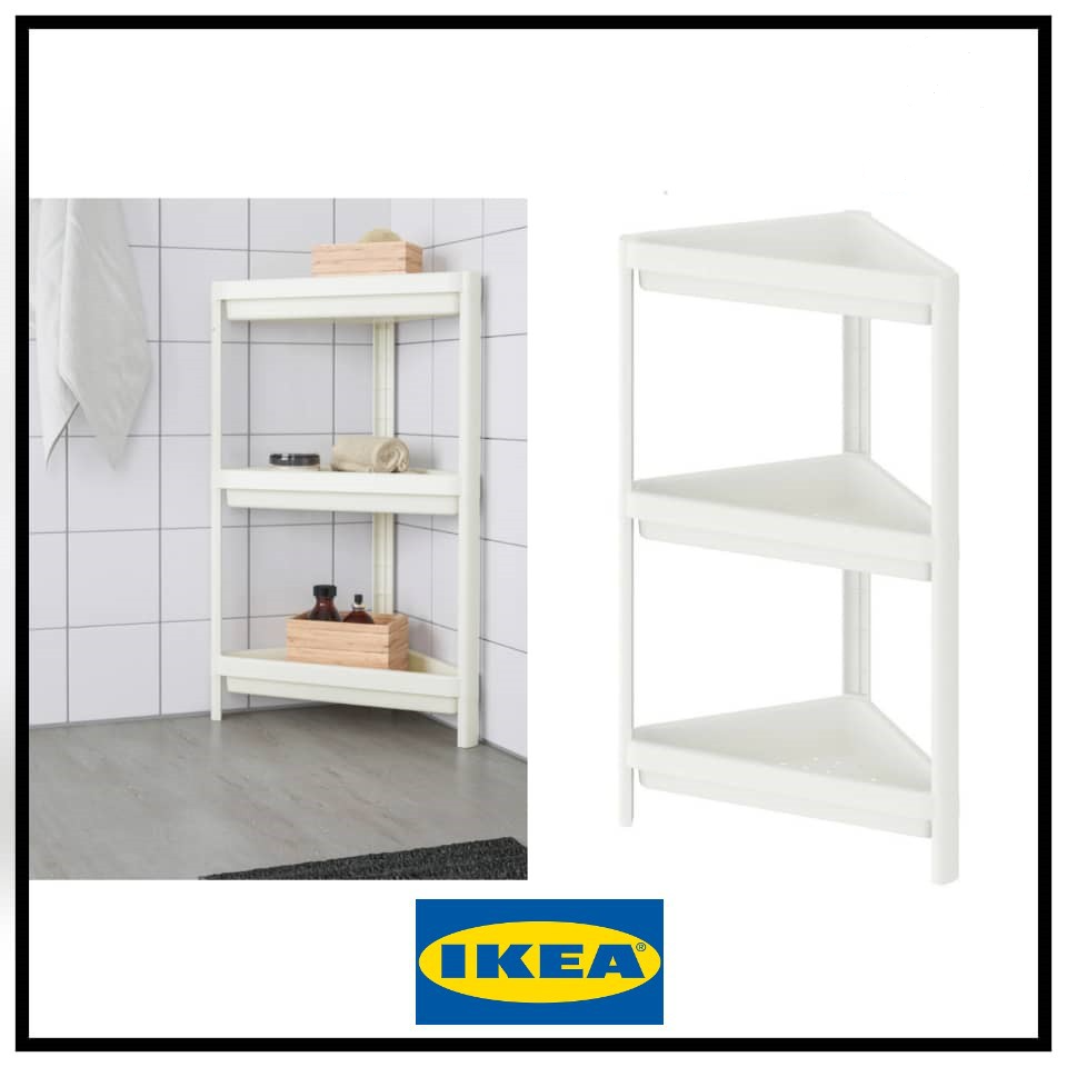 (Ready Stock) IKEA VESKEN CORNER SHELF UNIT WHITE UNIT PARA PENJURU