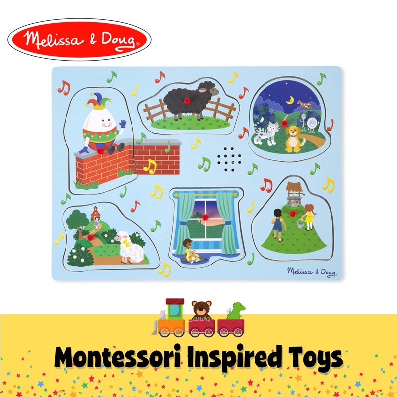 Melissa and Doug Nursery Rhymes Sing Along Sound Puzzle Blue