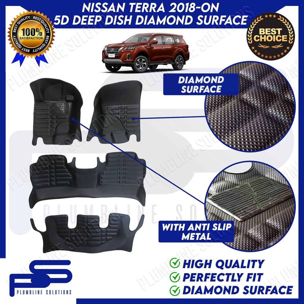 New Arrival 5D Black Diamond Surface Deep Dish Matting for Nissan Terra ...