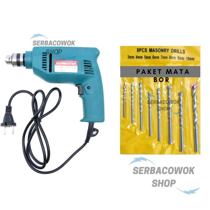 Kenmaster 10 mm Hand Drill Electric Drill Machine Plus Drill Bit Set