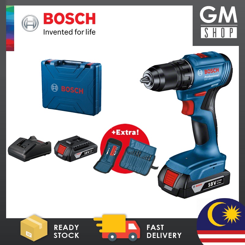 Gmshop Bosch Gsr 185 Li Cordless Brushless Drill Driver 2 Batteries