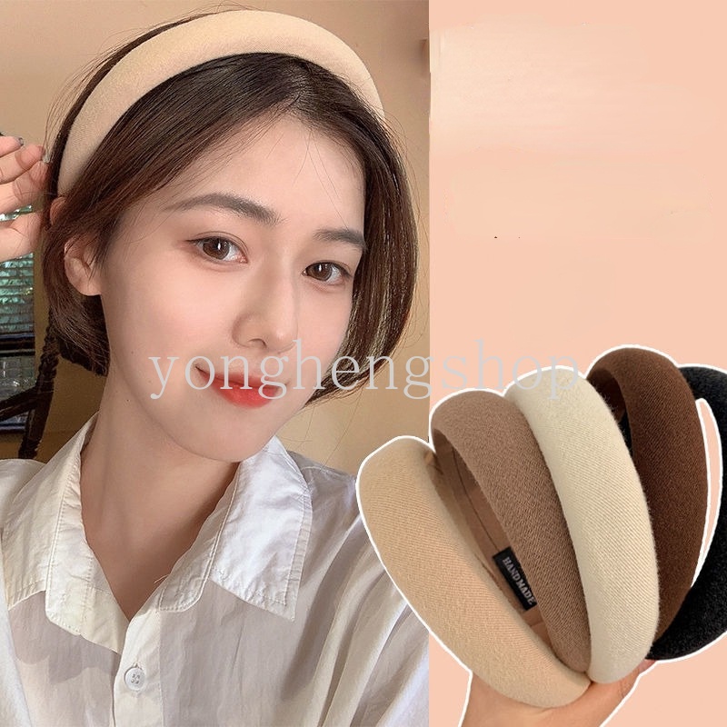 Fashion Candy Color Padded Headband Women Wide Bezel Hairband Sponge