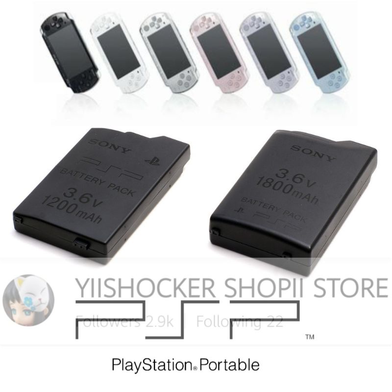 100 ORIGINAL! Sony PSP 1000 1k Fat High Capacity Battery Pack PSP110 3.6V 1800 MAH Shopee