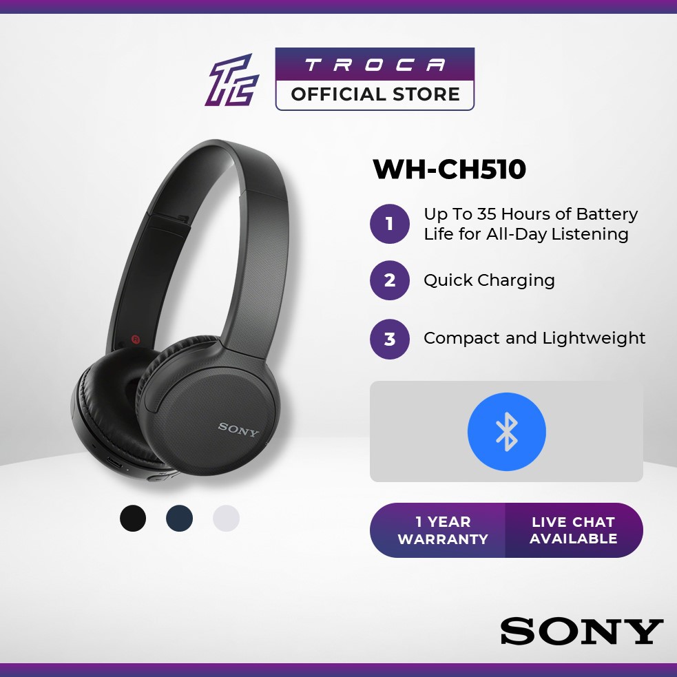 Sony Wireless Bluetooth Portable Lightweight OnEar Headphones WHCH510
