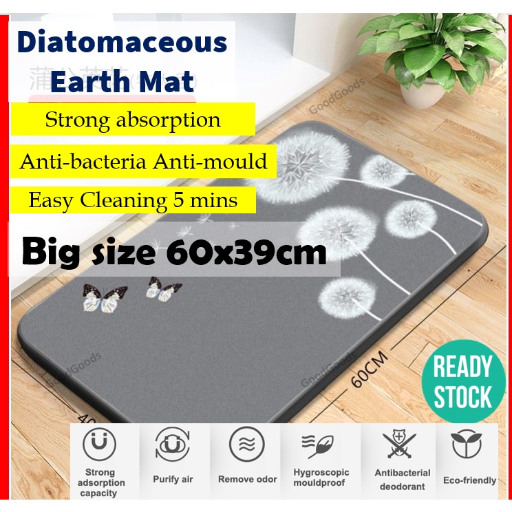 Diatomaceous Earth Mat Alas kaki batu BIG size 60*39cm Japan Diatomite