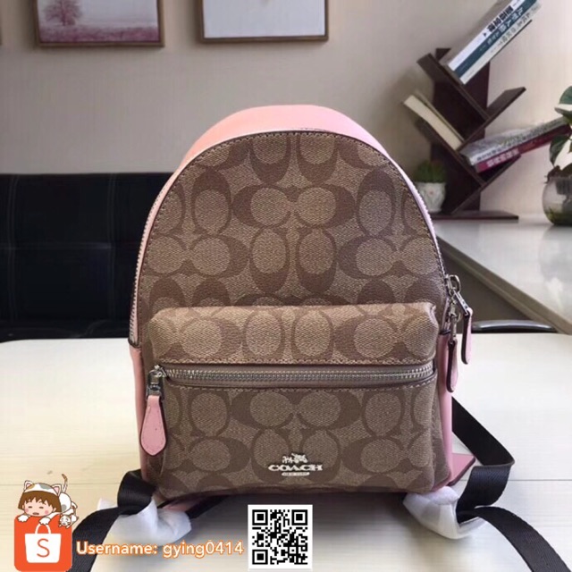 Coach mini hotsell charlie signature backpack