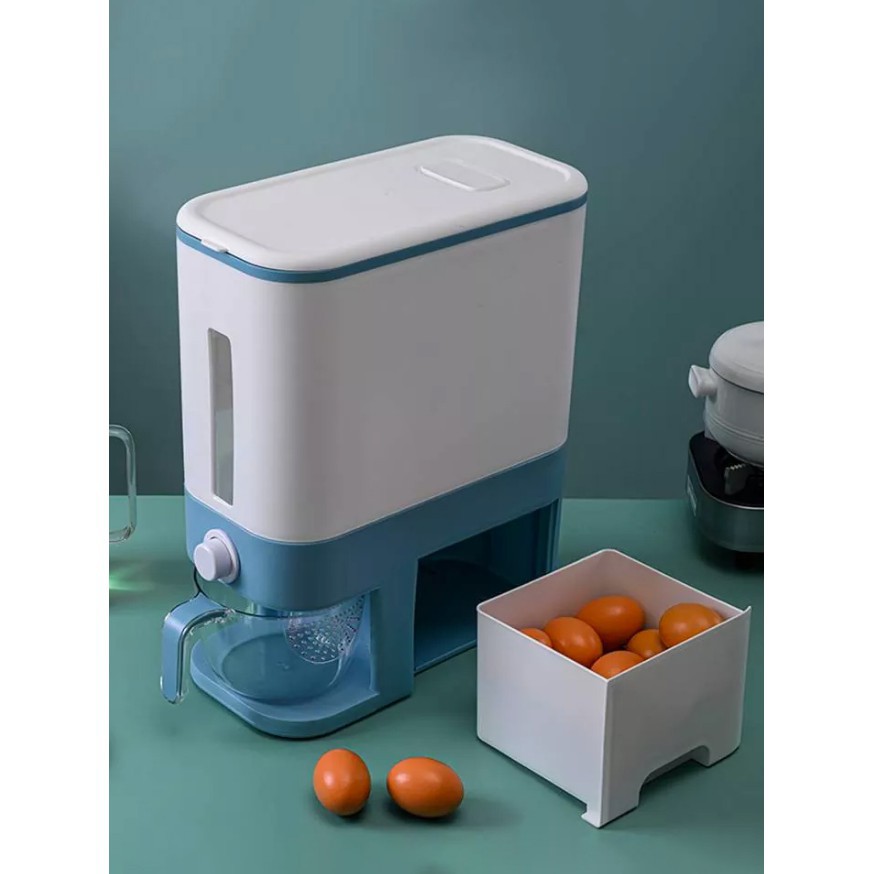 12kg Auto Rice Dispenser With Rinsing Cup & Side Drawer Auto Dispenser ...
