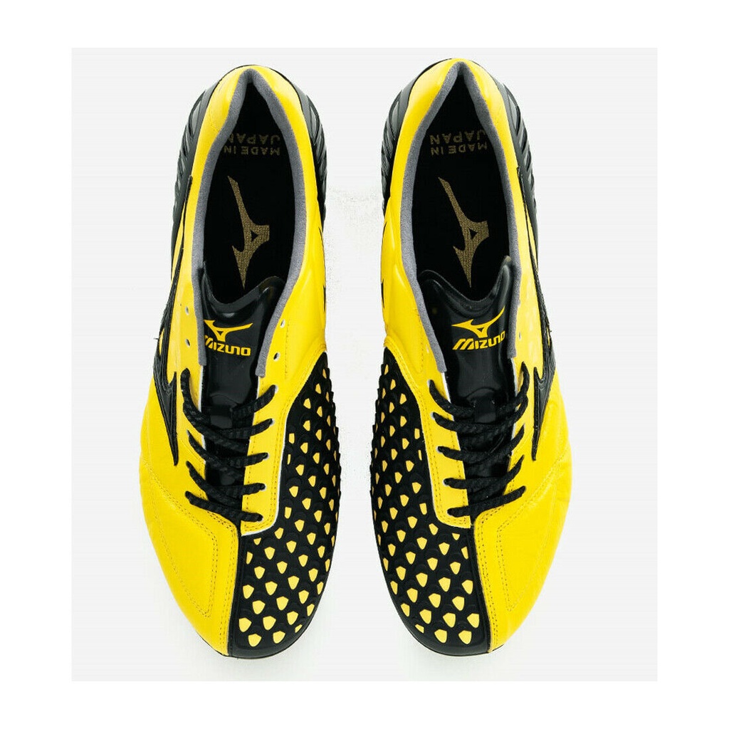 Mizuno Wave Ignitus Japan K Leather Shoes Men s Football Boots Yellow P1GA224409