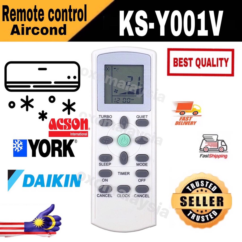 Daikin York Acson Air Conditioner Air Cond Aircond Remote Control