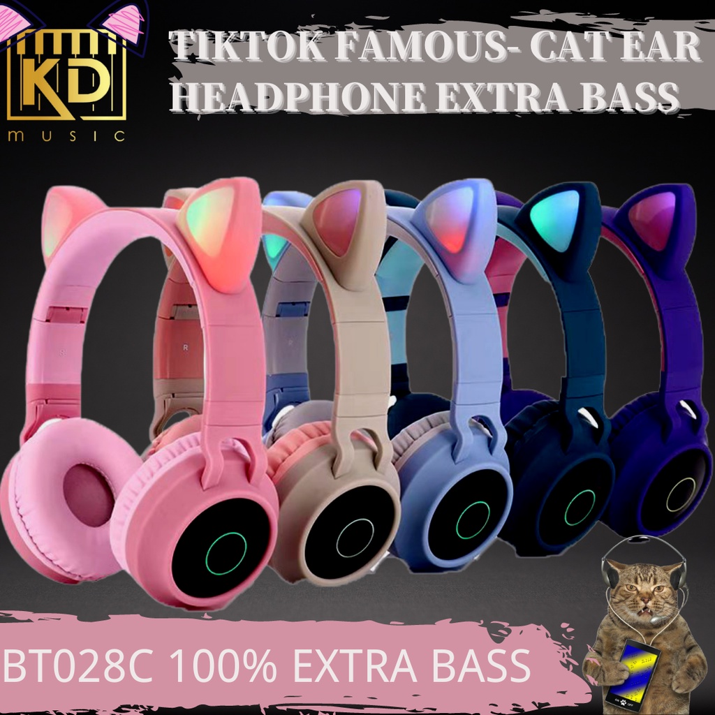 FASHION COOL CAT EAR HEADPHONE BLUETHOOTH WIRELESS OVER EAR