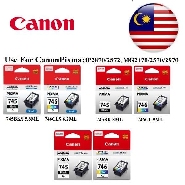 Ready Stock Canon PG745 745S 745XL CL746 746S 746XL Black Genuine Ink ...