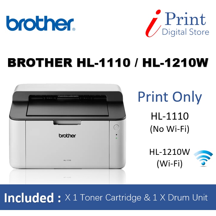 BROTHER HL1110 / HL 1210W LASER PRINTER BLACK [ PRINT ONLY ] Shopee