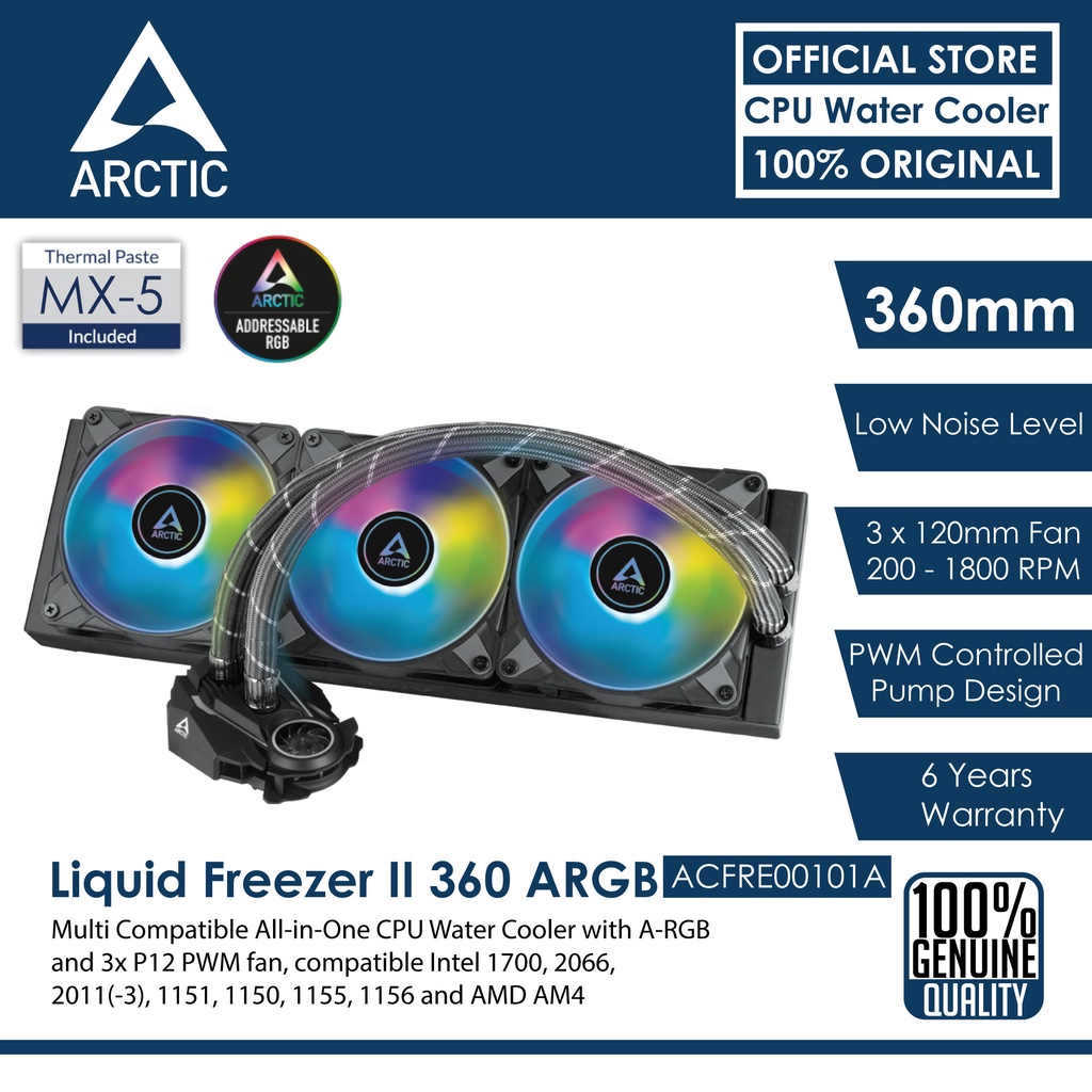 ARCTIC Liquid Freezer II 360 ARGB All-In-One CPU Water Cooler ...