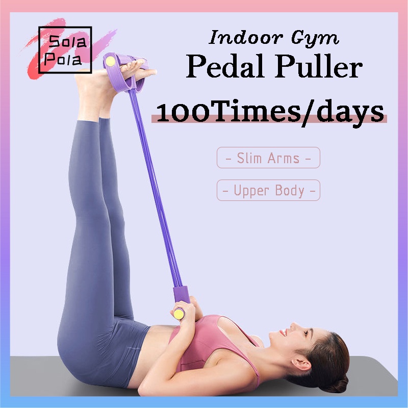 Sola_Pola Indoor Fitness Gum 4 Tube Multi Function Tension Rope Strong  Fitness Resistance Bands Latex Pedal Ankle Puller