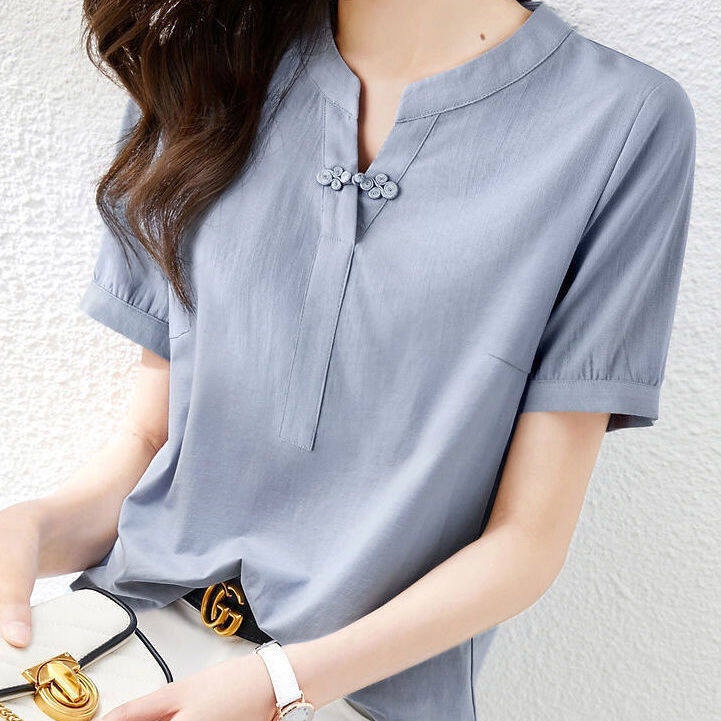 Plus Size Blouses For Women 3x Plus Size Navy Short Sleeve V Neck