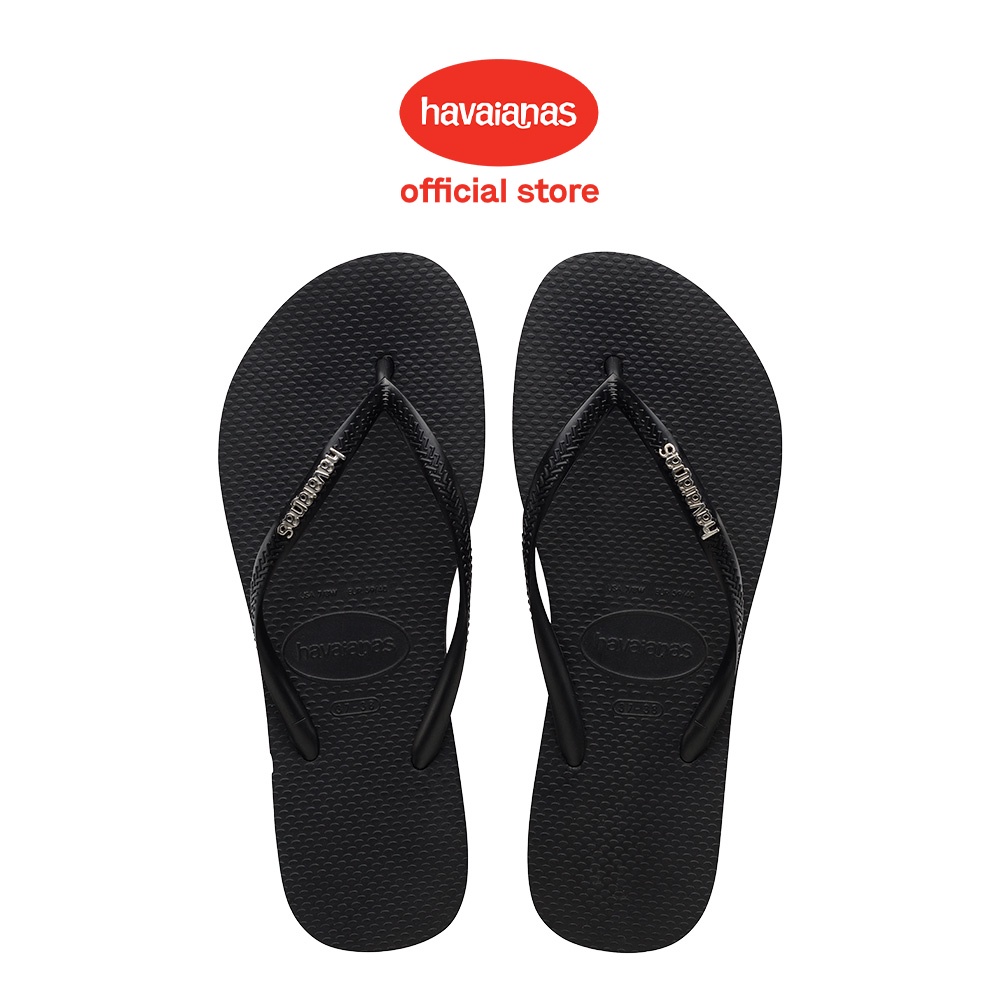 Havaianas Women Slim Logo Metallic Flip Flops Metallic Black Shopee Malaysia