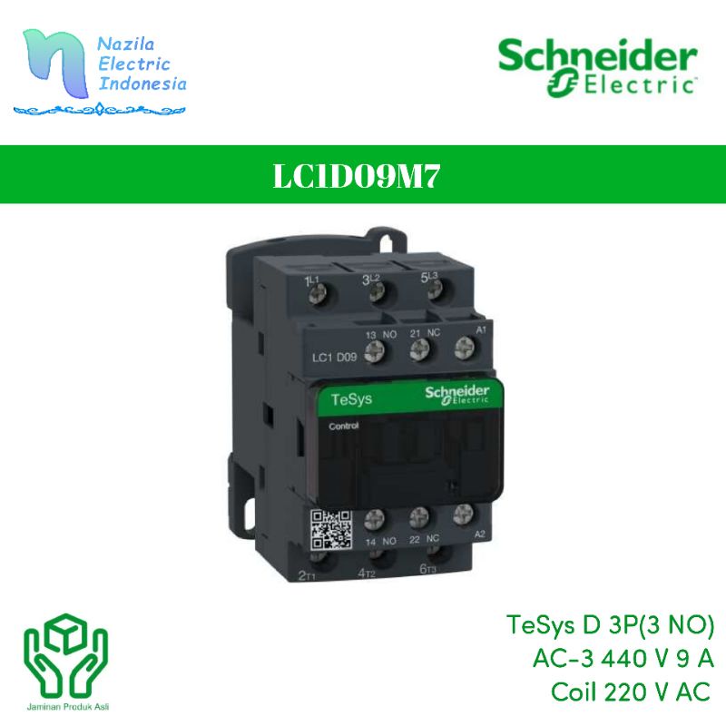 Schneider Contactor LC1D09-M7 LC1D09M7 25A 4kw 220V Original | Shopee ...