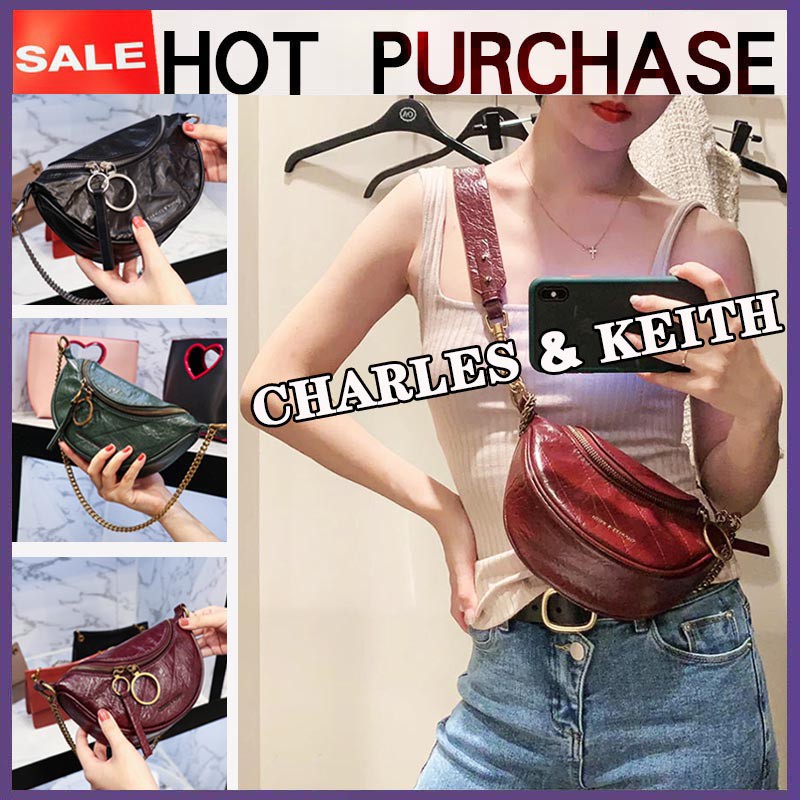Charles and Keith vintage belt bag lady chain shoulder messenger bag