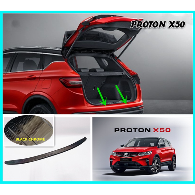 PROTON X50 Rear Bumper Guard Trunk Protector Stainless Steel(BLACK ...