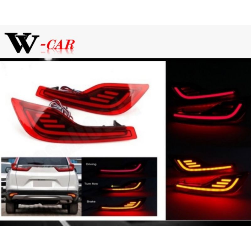 HONDA CRV 2018 Car Rear Bumper Tail Light DRL LED Brake Reflector Fog