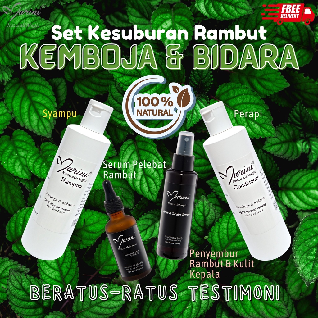 Marini Naturalemagic Kemboja & Bidara Hairgrowth Set(4 Items)/Natural ...