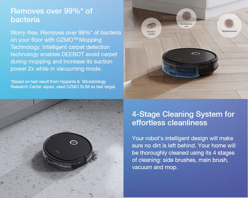 ECOVACS DEEBOT U2PRO Robot Vacuum Cleaner With Mop Best Scrubber for Pet Owners [1 Year