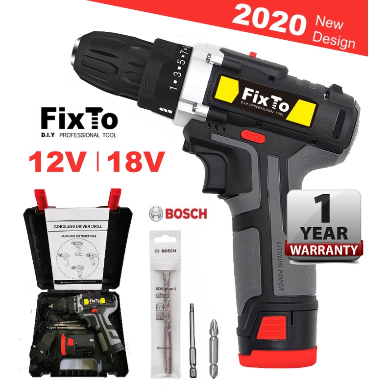 FixTo 12V/ 18V Cordless IMPACT Drill Screwdriver Hammering Function Shopee Malaysia
