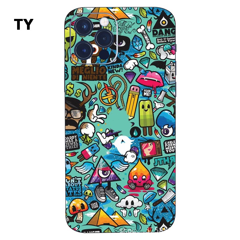 3D Colorful Wraps Stickers for iPhone 13 Pro Max / 13 Pro Cartoon Decal