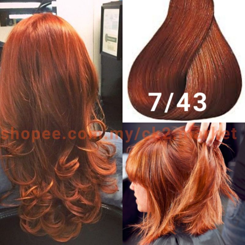 🔥READY STOK🔥7/43 Copper Hair Dye Color Cream 100ML/Popular Profesional ...