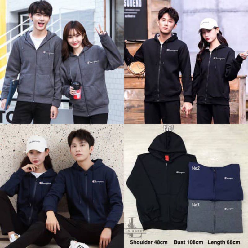 Champion hoodie jacket good quality ready stock Malaysia high quality unisex zip Shopee Malaysia