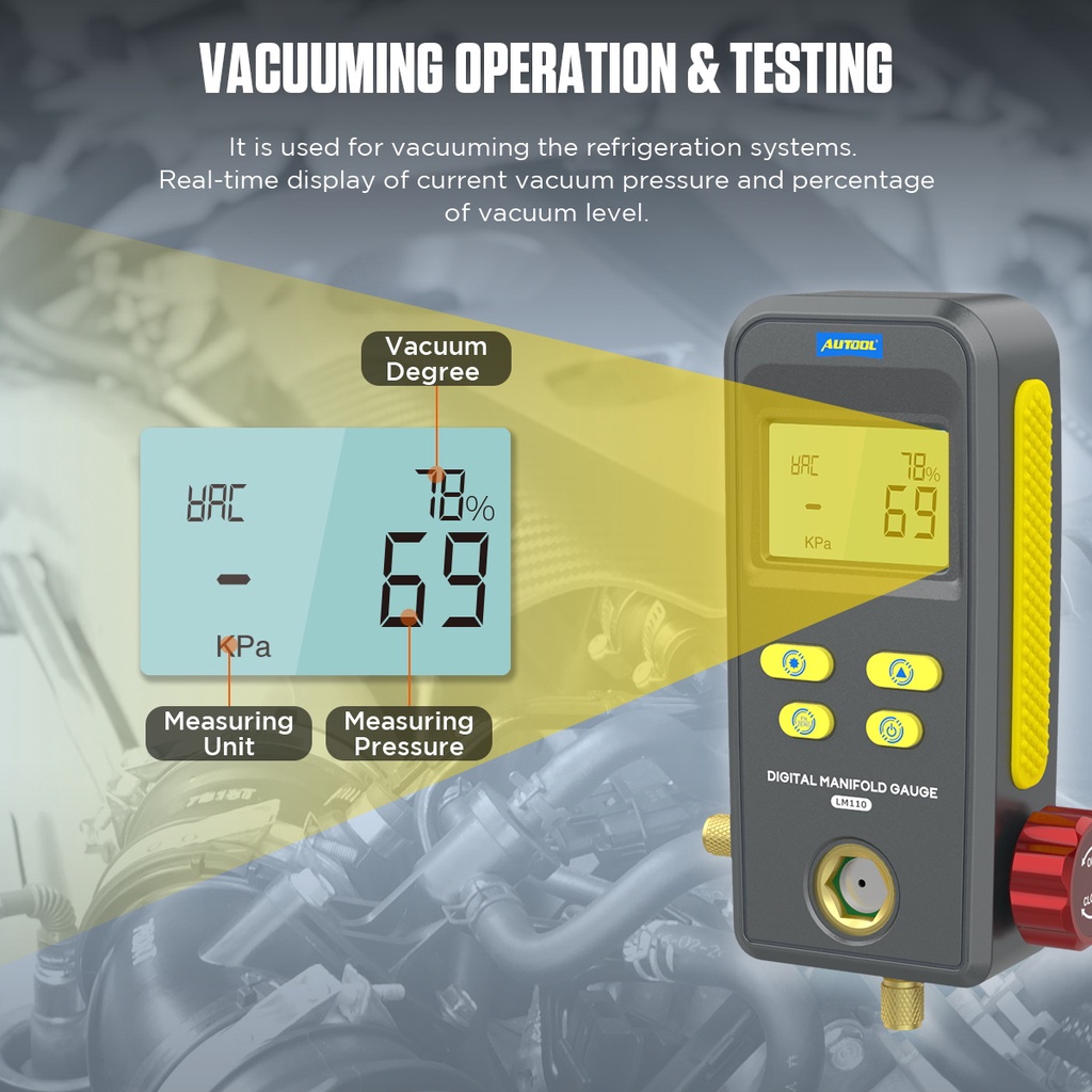Manomètre Numérique Digital AUTOOL LM150 Pour HVAC - Testeur Pression/vide/température - Neuf