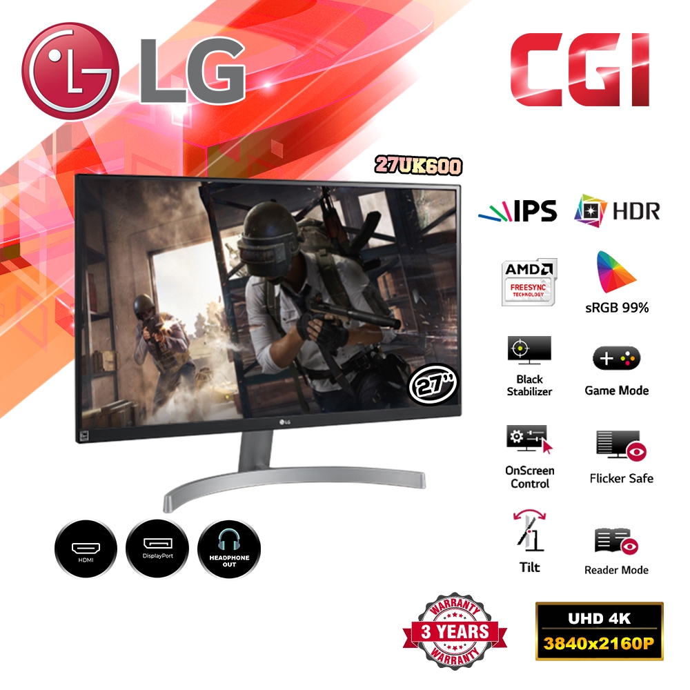 LG 27 27UK600 4K UHD IPS HDR 10 LED Monitor