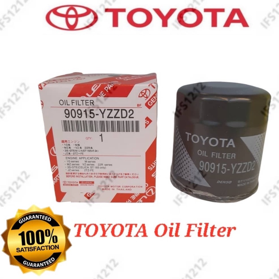 OIL FILTER TOYOTA D2 (90915-YZZD2) FOR TOYOTA HILUX INNOVA FORTUNER ...