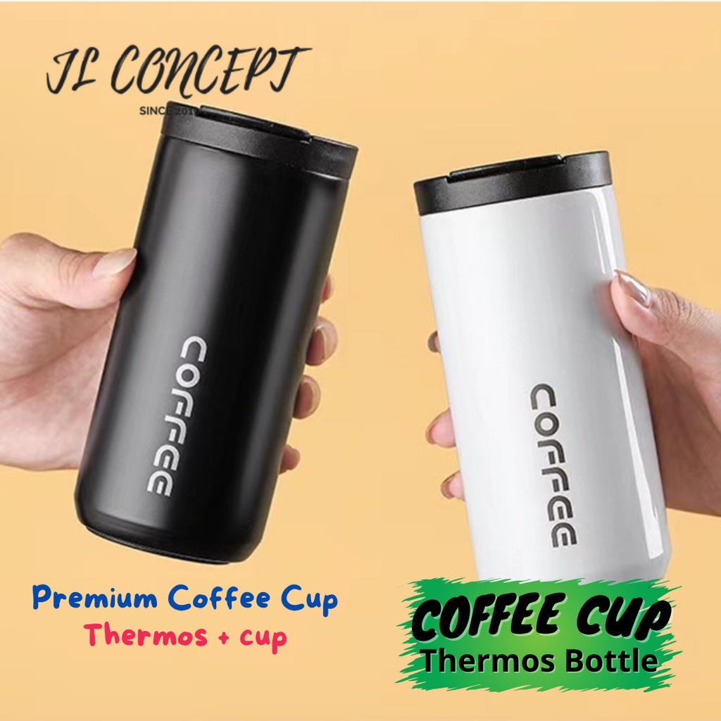 JL Premium Coffee Cup Thermos Warmer Insulated Tumbler 450ml